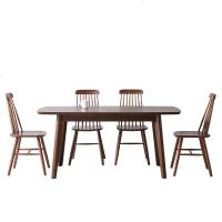 现代北欧实木餐桌 多功能折叠大小户型可伸缩餐桌椅组合