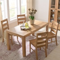 纯实木餐桌1.4米餐桌椅组合一桌四椅橡木1.6米北欧家具