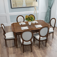 美式乡村全实木餐桌白蜡木餐桌椅组合简约小户型长方形饭桌家具