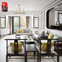 新中式沙发现代简约实木布艺沙发组合禅意客厅样板房酒店家具定制