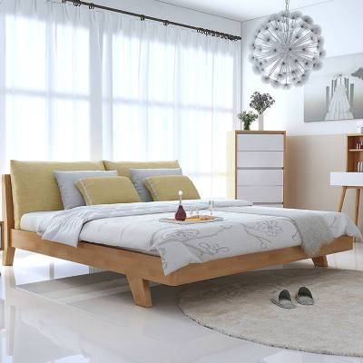 北欧实木床主卧1.8M1.5米1.2经济型日式简约现代双人橡木婚床