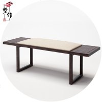 新中式实木床尾凳简约布艺换鞋凳会所矮凳样板房家具创意凳子定制