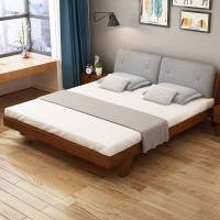 北欧实木床简约现代1.8米双人床1.5米单人床经济主卧软靠婚床
