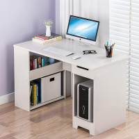 电脑台式桌家用简约经济型单人转角办公桌写字桌卧室书桌书架组合