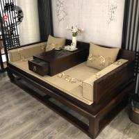 新中式实木禅意罗汉床现代仿古沙发床酒店样板间简约三人客厅家具