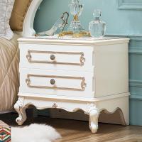 美家 欧式床头柜实木迷你收纳床边柜 白色抽屉式现代简约储物柜