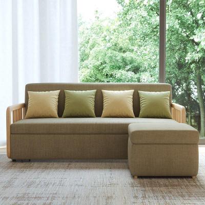 可折叠沙发床两用客厅小户型多功能北欧实木布艺伸缩1.8米双人1.5