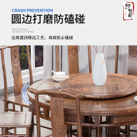 红木餐桌圆桌家用实木餐桌椅组合鸡翅木家具吃饭桌子带转盘大圆桌