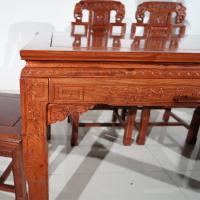 花梨木餐桌组合红木家具刺猬紫檀花一桌六椅全实木长方形饭桌