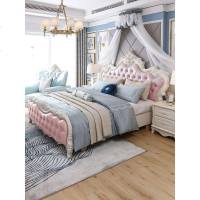 欧式床现代简约实木双人床1.8米经济型家具套主卧婚床简欧公主床