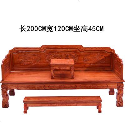 新中式实木罗汉床榆木仿古家具罗汉床塌沙发坐垫小户型客厅组合