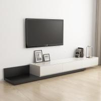北欧电视柜茶几组合 黑胡桃色可伸缩电视机柜 现代简约小户型地柜