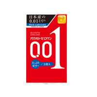 冈本001避孕套润滑超薄0.01安全套隐形男用超薄润3只装*1盒