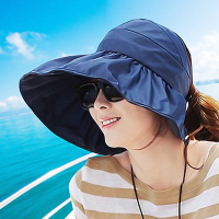 帽子女夏天韩版可折叠遮阳帽太阳沙滩凉帽防紫外线女士户外防晒帽