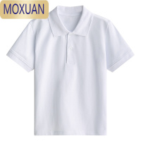 MOXUAN中学生校服短袖夏季儿童POLO衫T恤白色翻领中大童小学生校服