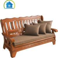 三维工匠亚麻坐垫实木沙发坐垫子35D45D加硬海绵坐垫四季通用含布套定制