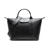 Longchamp 珑骧 女士LE PLIAGE CUIR系列羊皮中号短柄可折叠手提单肩包 1515 757