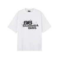 巴黎世家 BALENCIAGA 男士棉质中号版型破洞设计短袖T恤612966 TNVN4