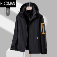 HLCOMAN三合一可拆卸棉服男冬季加绒加厚棉衣迷彩时尚潮牌夹克外套