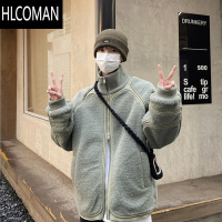 HLCOMAN设计感立领棉服男冬装摇粒绒加厚棉衣外套美式复古潮牌棉袄