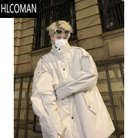 HLCOMAN冬季男士皮棉衣美式高街小众机车棉袄设计感潮牌飞行夹克冬装棉服
