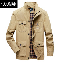 HLCOMAN2023新款男士棉衣外套中年工装多口袋防寒加绒加厚透气