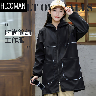 HLCOMAN男女工作服防水罩衣厨房防风衣外套p暖耐脏加绒2024中长款logo