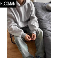 HLCOMAN500gcleanfit卫衣男硬挺美式复古连帽衫高级感情侣外套