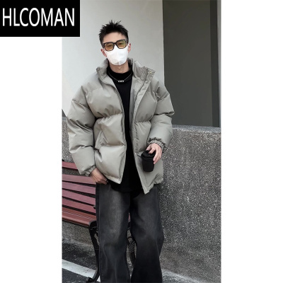 HLCOMAN灰色cleanfit短款羽绒棉服男冬季加厚立领棉袄高级感潮牌晋江棉衣