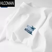 HLCOMANGenio mode白色潮流短袖t恤男款夏季大码半袖宽松透气上衣