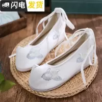 古风鞋子女汉服鞋平底学生百搭淡雅复古中国风软底绣花鞋汉服配鞋启如休闲鞋休闲鞋