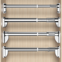 衣柜挂衣杆回固衣橱内免打孔伸缩晾衣杆衣通杆柜子衣架不锈钢横杆撑杆