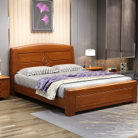 床1.8米双人床现代简约中式橡木婚床1.5M高箱储物主卧家具床