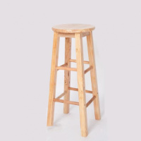 圆形木凳子圆面圆凳商用闪电客简约椅70高的简单木椅子店里80cm高
