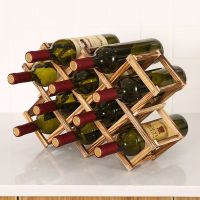 工匠时光创意实木红酒架摆件家用红酒柜架客厅葡萄酒架餐厅木质红酒展示架