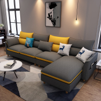 新款北欧布艺沙发简约闪电客现代客厅小户型三人位网红沙发科技布