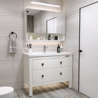 北欧浴室柜洗脸洗手盆柜组合闪电客现代简约免漆卫生间洗漱台卫浴落地式