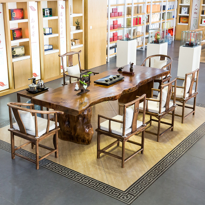 茶桌椅组合茶台闪电客新中式大板茶桌原木办公室茶几简约现代泡茶桌