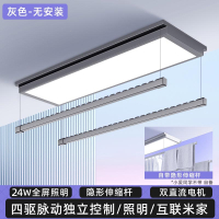 闪电客 薄明装隐形电动晾衣架遥控升降阳台家用智能声控伸缩小尺寸电动_无灰色 薄直流遥控互联米家系统_中