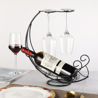 欧式铁艺红酒杯架酒架红酒瓶闪电客展示架家用杯子置物架现代客厅摆件