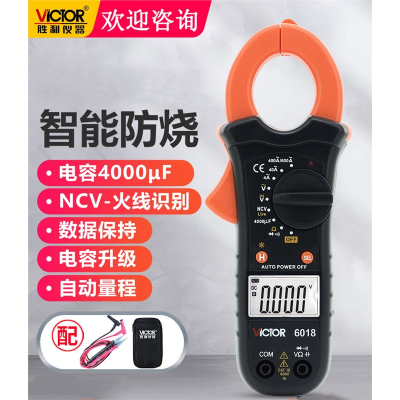 胜利仪器(VICT0R)钳形万用表VC6018钳形表数字电流表高精度钳流表钳型多功能