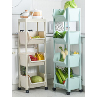 多层厨房置物架可移动落地式蔬菜架菜闪电客篮子玩具收纳架储物筐小推车