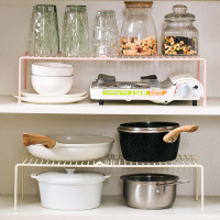 铁艺可伸缩置物架橱柜碗碟架厨具收纳架厨房落地调味品架子