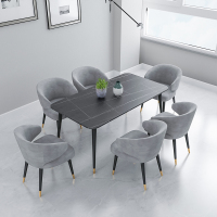 北欧大理石面餐桌岩板餐桌椅组合家用小户型现代简约轻奢吃饭桌子