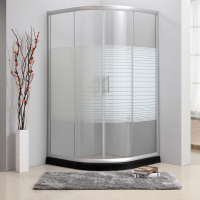 淋浴房定制隔断玻璃移简易浴室弧扇形沐浴房整体浴屏