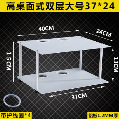 无线路由器支架光猫数字电视机顶盒收纳架WIFI太空铝桌面式置物架 高桌面式双层大号