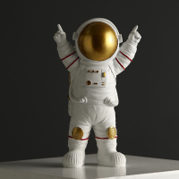 北欧风格装饰小摆件家居饰品可爱宇航员太空人卧室儿童房桌面软装 新款宇航员航员-金色