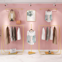 衣服架子服装店展示架落地式挂衣架组合金色欧式女装店货架