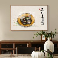 中国特色美食挂画餐馆菜色墙面壁画餐厅甜品店小食装饰画 E款-长沙臭豆腐 40x60单幅价白色简框
