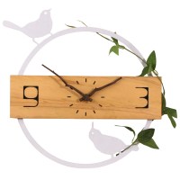   北欧客厅简约实木挂钟创意小鸟田园钟表时钟表挂墙壁装饰 简约挂钟(白) 其他